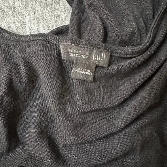 J.JILL Wearever Collection Black Cardigan L Rayon Spandex - Picture 7 of 9